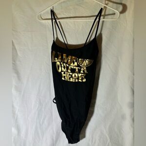 No Boundaries Black and Gold One Piece Swimsuit